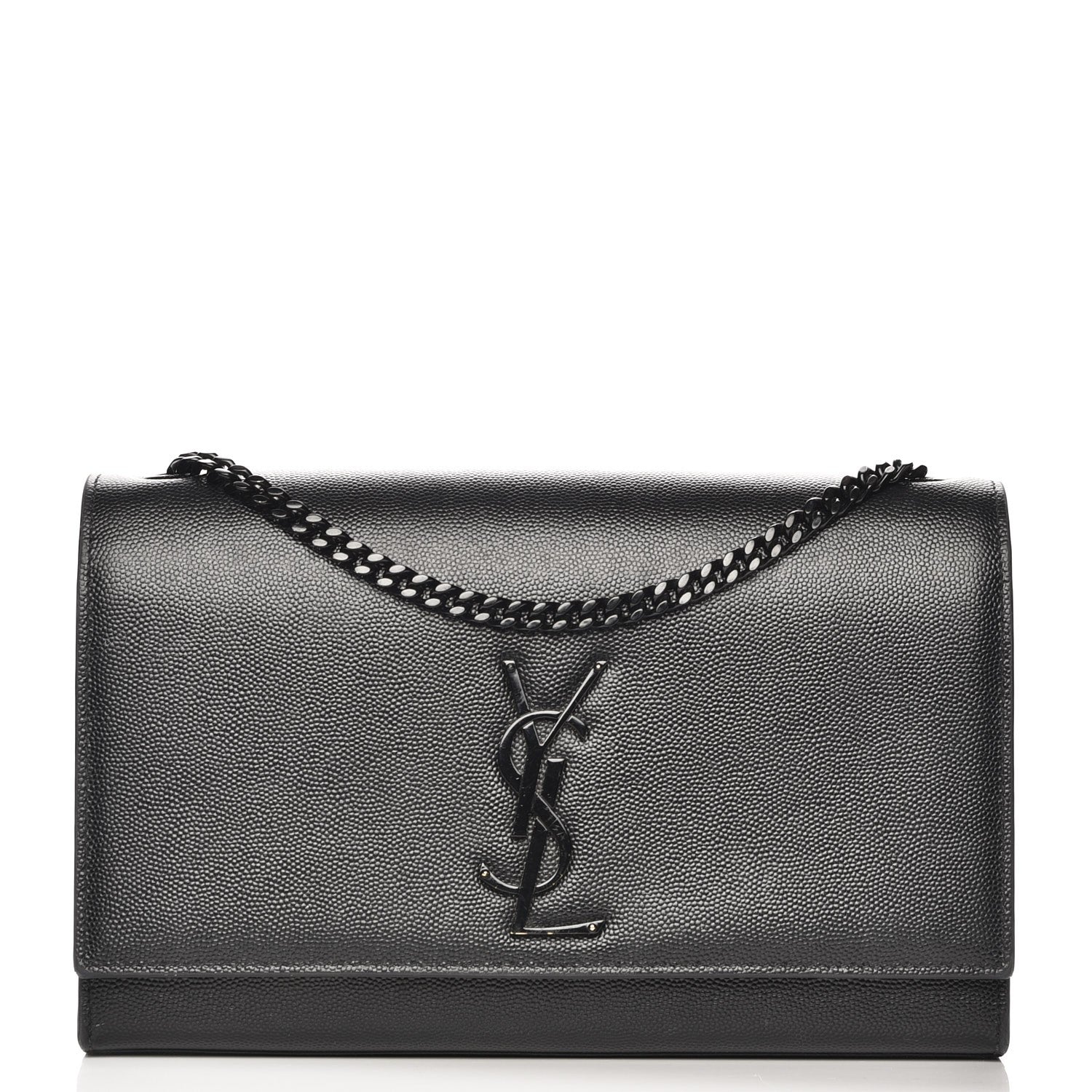 Saint Laurent Grain De Poudre Medium Classic Monogram Kate Satchel Black 1 of 6