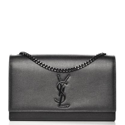 Saint Laurent Grain De Poudre Medium Classic Monogram Kate Satchel Black 1 of 6