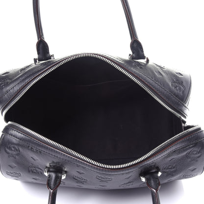 MCM Calfskin Ottomar Monogram Essential Boston Bag Black 5 of 11