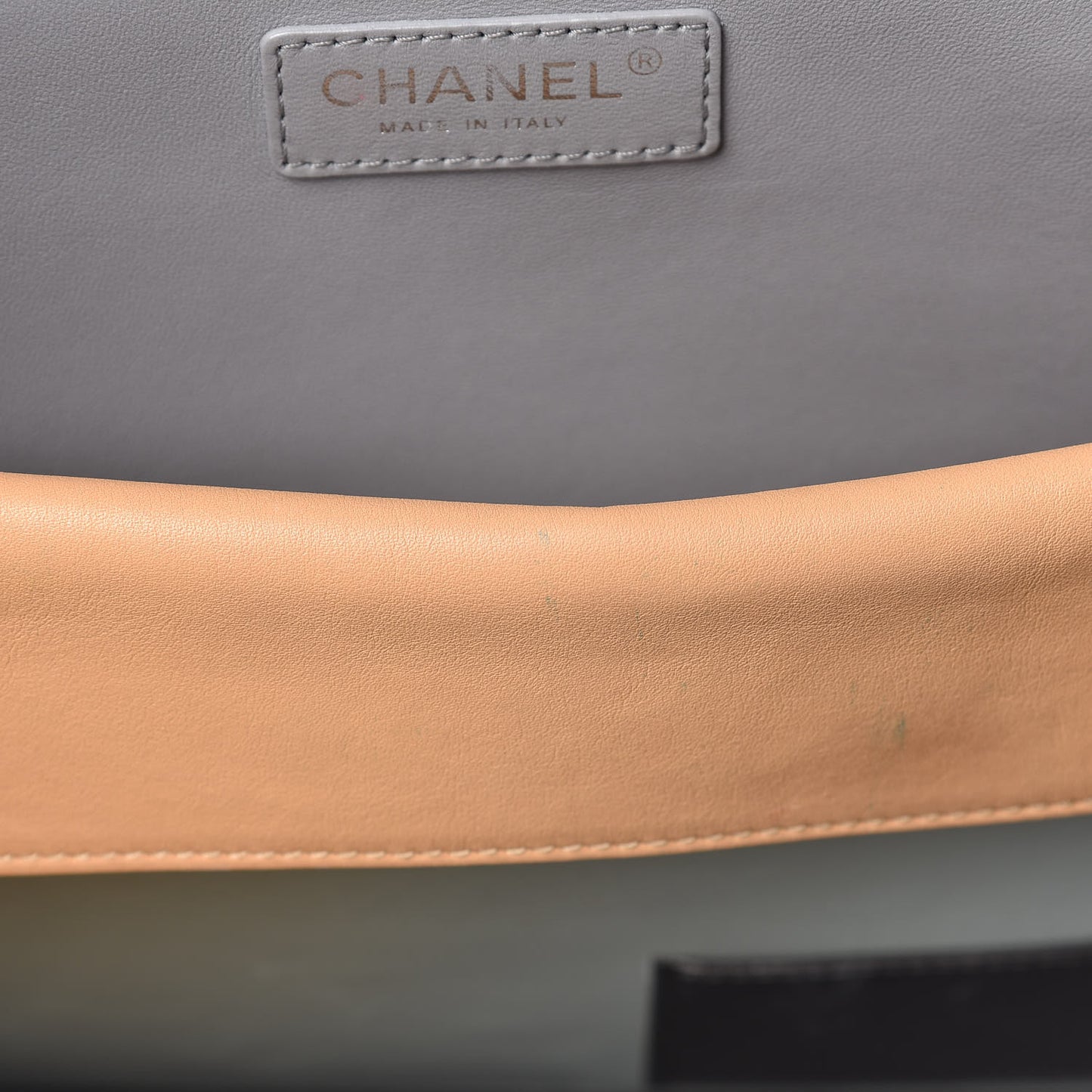 Calfskin Stitched Large Shopping Tote Beige