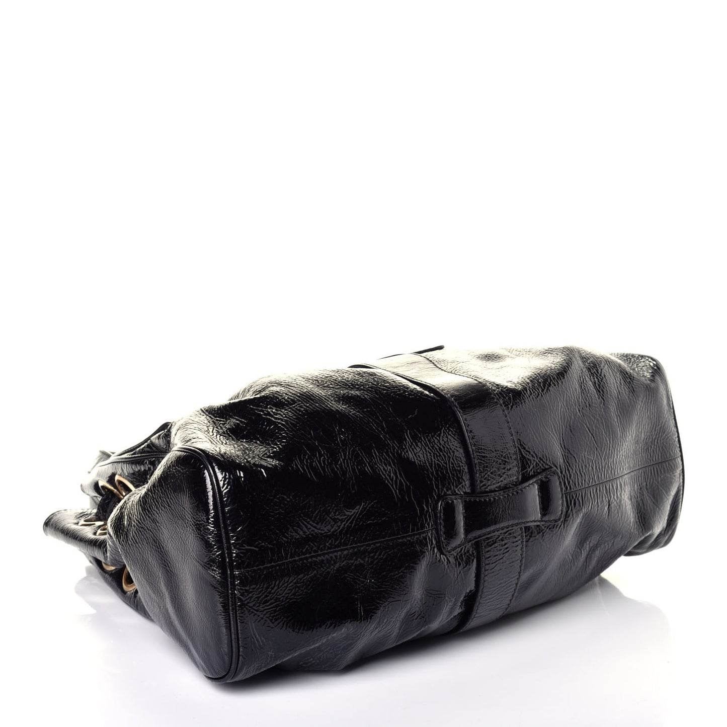 Crushed Patent Riki Bag Black