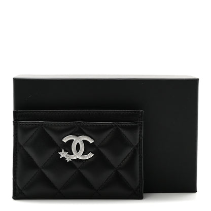 Chanel Lambskin Crystal Quilted Studded CC Card Holder Black 9 of 9