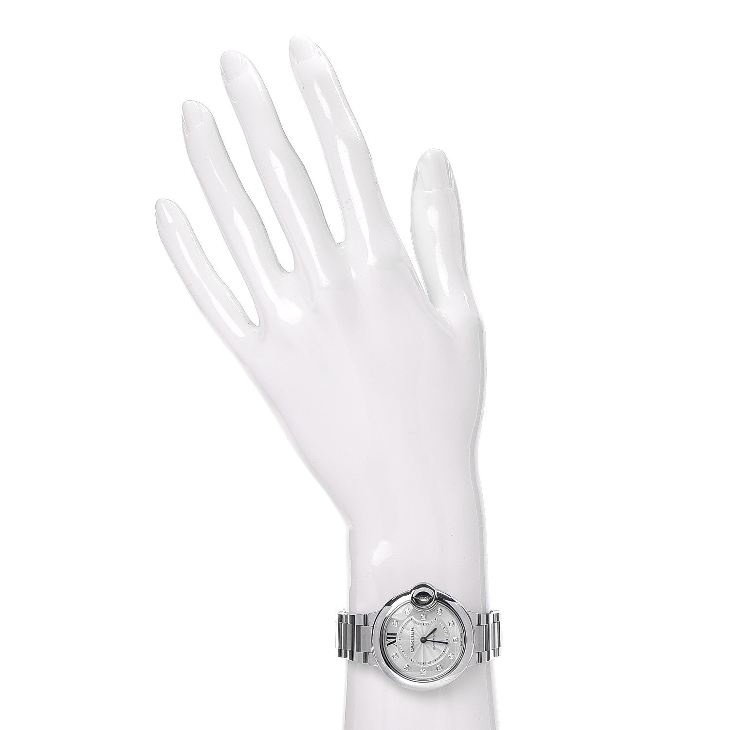 Cartier Stainless Steel Diamond 33mm Ballon Bleu De Automatic Watch 2 of 14