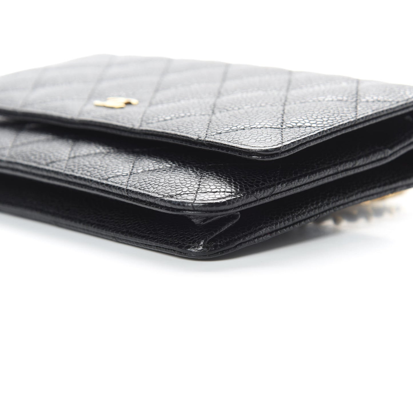 Caviar Quilted Wallet On Chain WOC Black