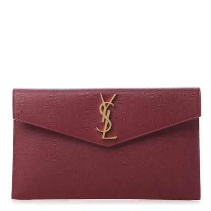 Saint Laurent Grain De Poudre Uptown Pouch Red 1 of 8