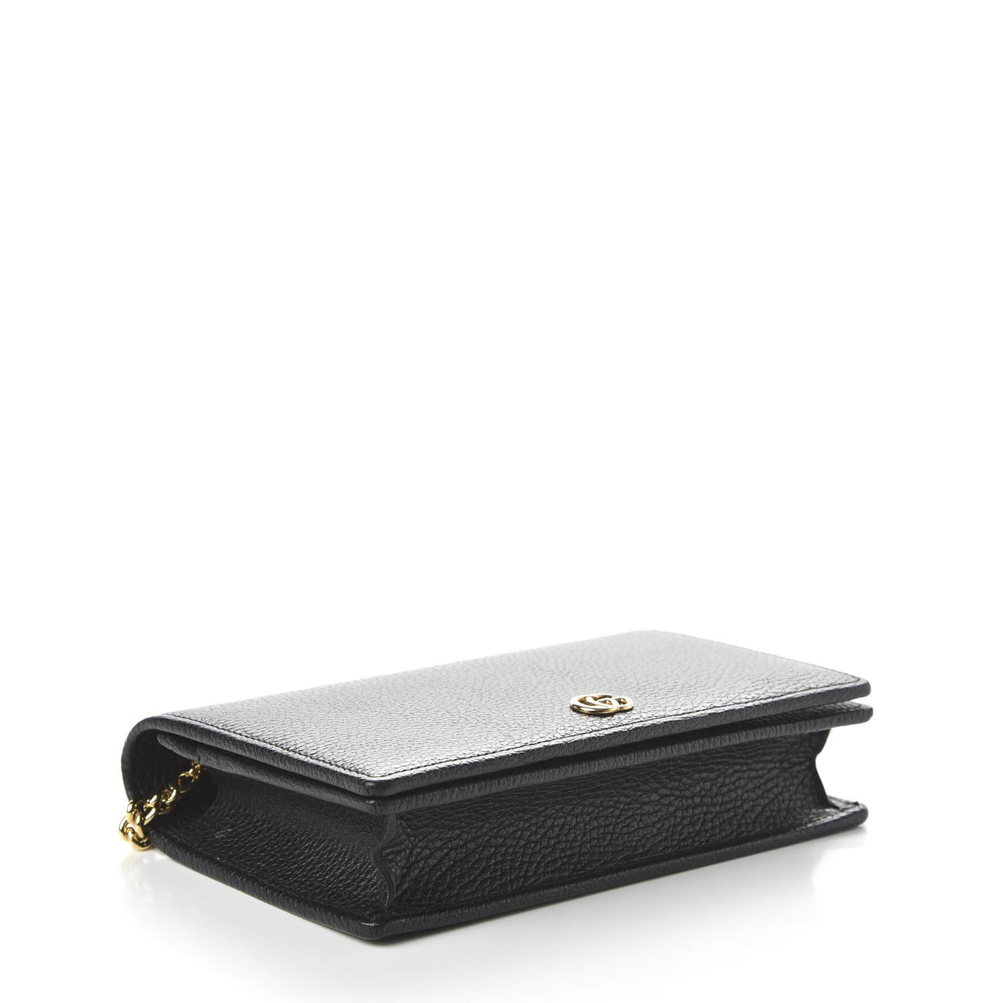 Calfskin Mini GG Marmont Chain Wallet Black
