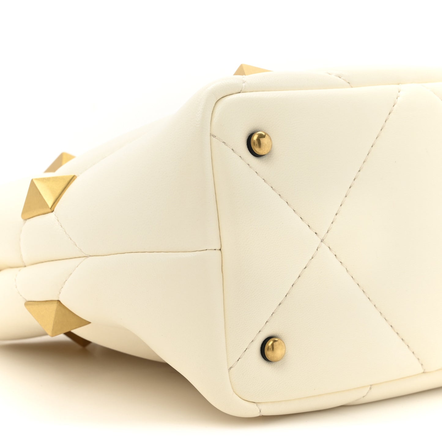 Nappa Small Roman Stud The Handle Bag Ivory