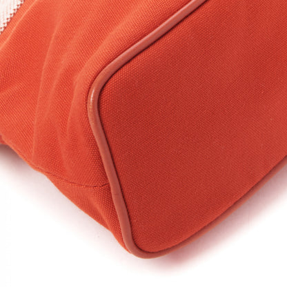 Hermes Canvas Bolide Samarcande Toiletry Case MM Terracotta 6 of 9