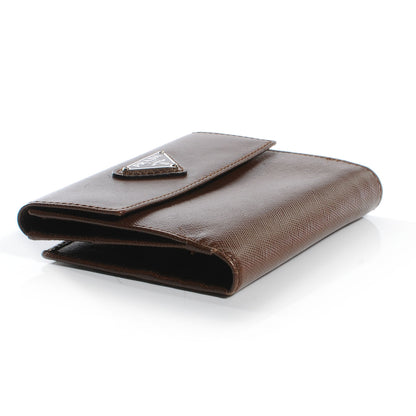 Prada Saffiano Medium Flap Bi Fold Wallet Cacao 4 of 8
