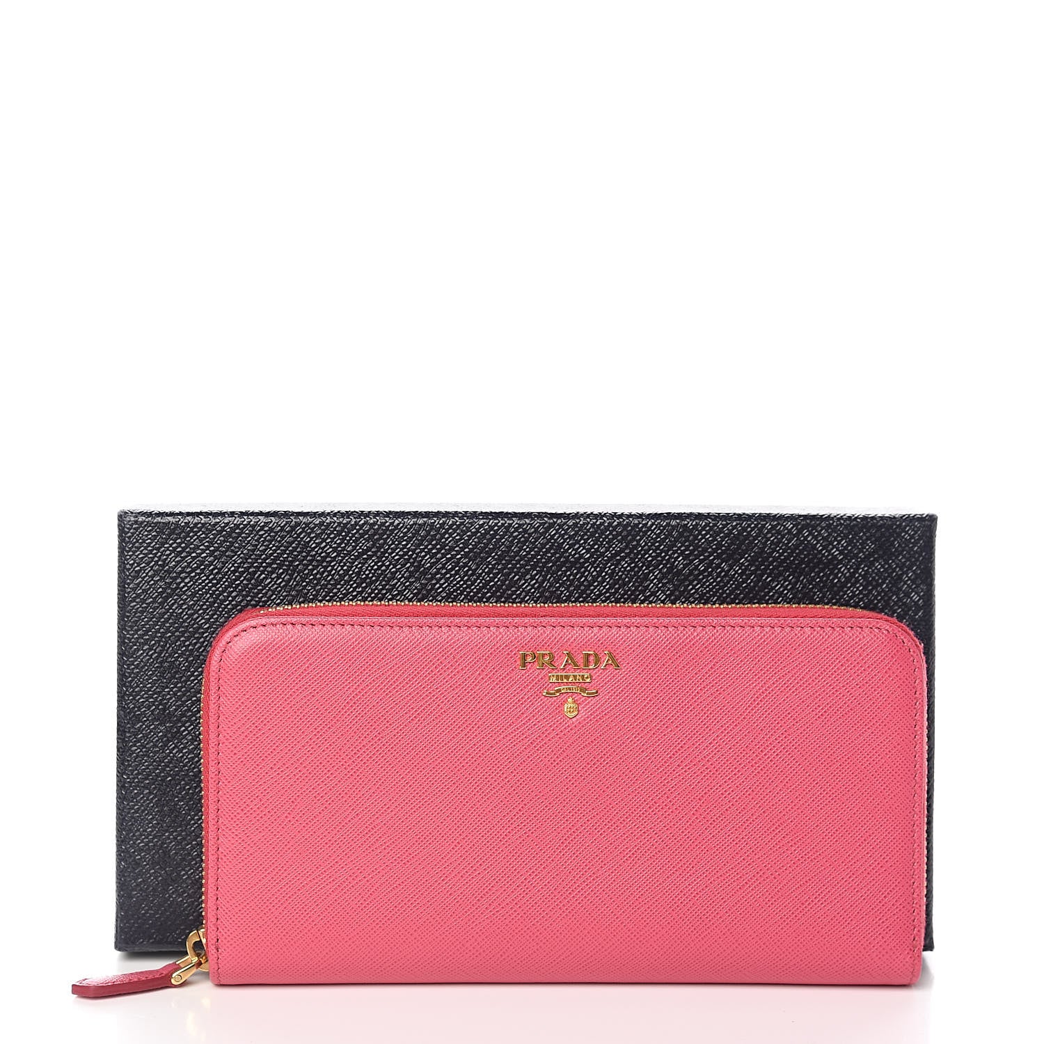 Prada Saffiano Metal Zip Around Wallet Peonia 9 of 9