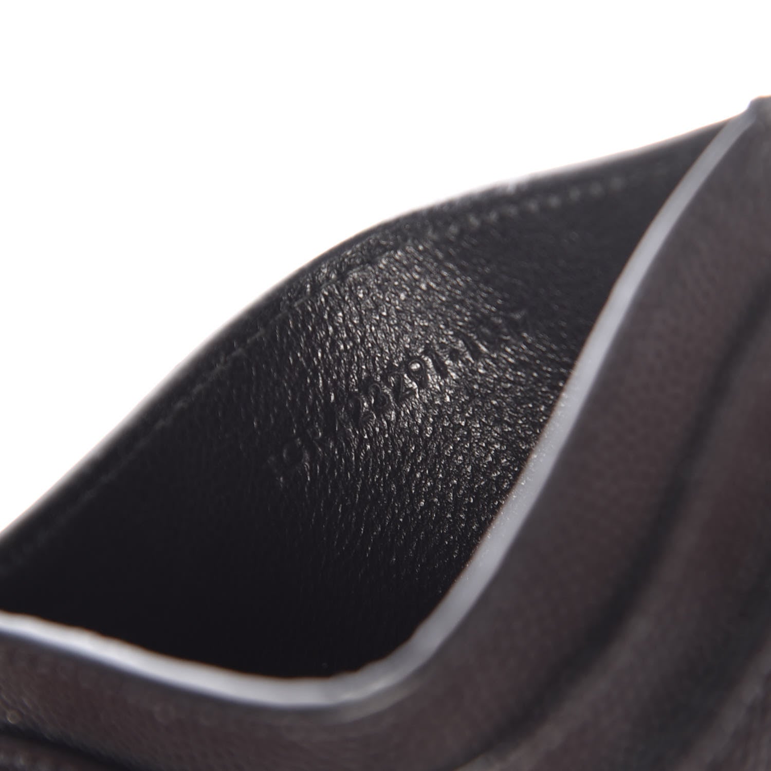 Saint Laurent Grain De Poudre Matelasse Chevron Monogram Credit Card Case Black 7 of 10
