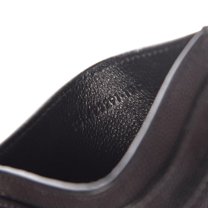 Saint Laurent Grain De Poudre Matelasse Chevron Monogram Credit Card Case Black 7 of 10