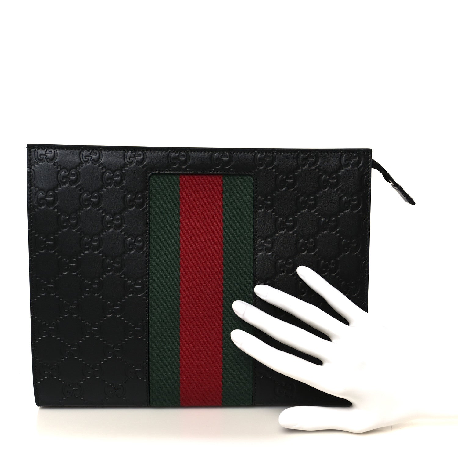 Gucci Guccissima Signature Web New Web Cosmetic Case Black 2 of 11