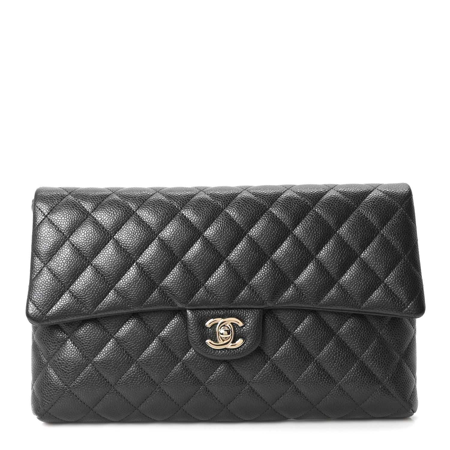 Chanel Caviar Quilted Flap Clutch Dark Grey 1 of 11