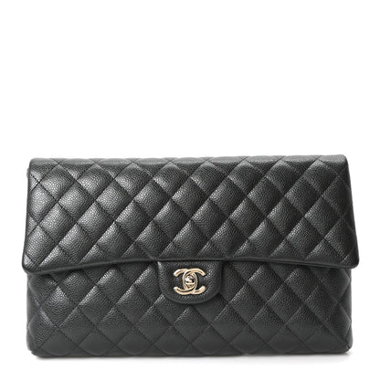 Chanel Caviar Quilted Flap Clutch Dark Grey 1 of 11