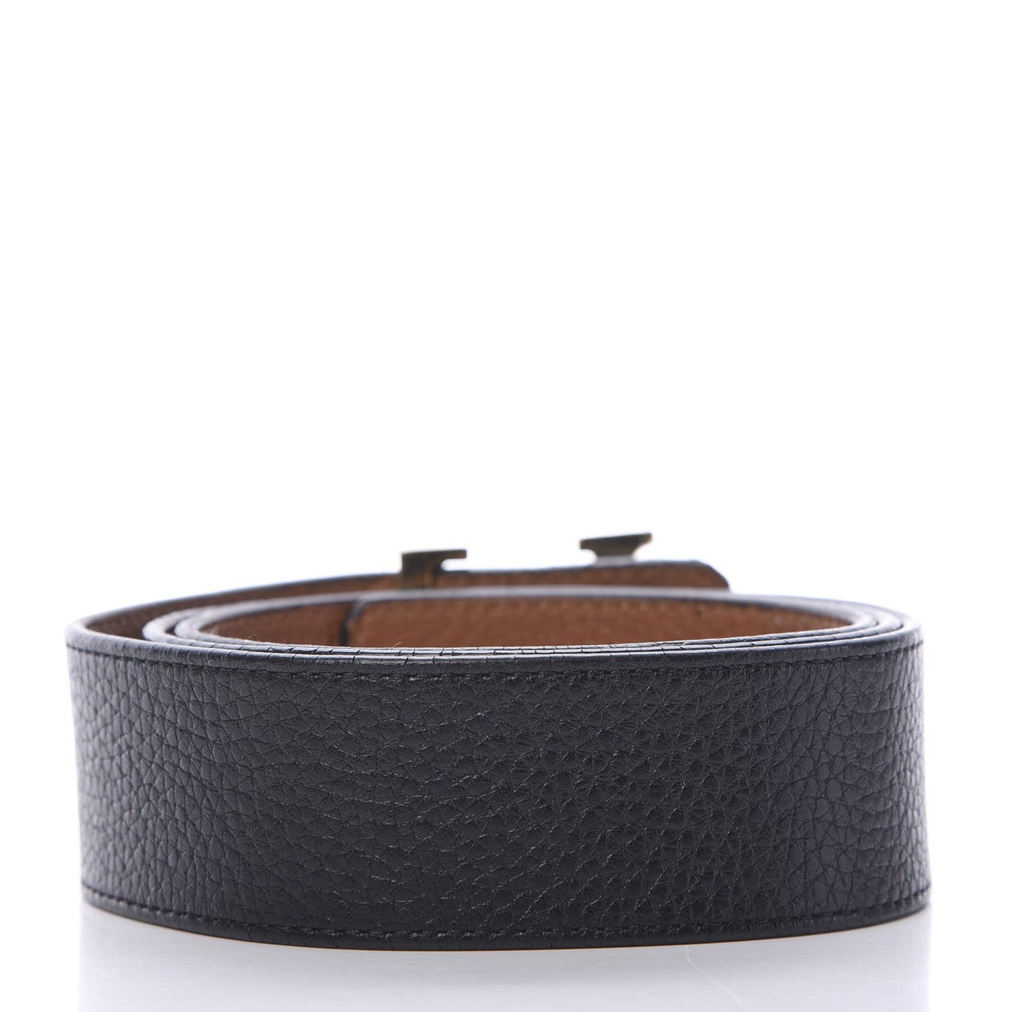 Taurillon Calfskin 30mm LV Initiales Reversible Belt 90 36 Black