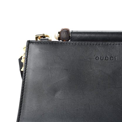 Gucci Nappa Bamboo Web Mini Nymphaea Top Handle Bag Black 13 of 17