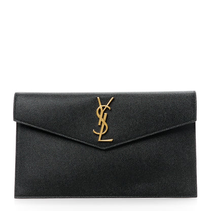 Saint Laurent SAINT LAURENT Grain De Poudre Uptown Pouch Black 1 of 9