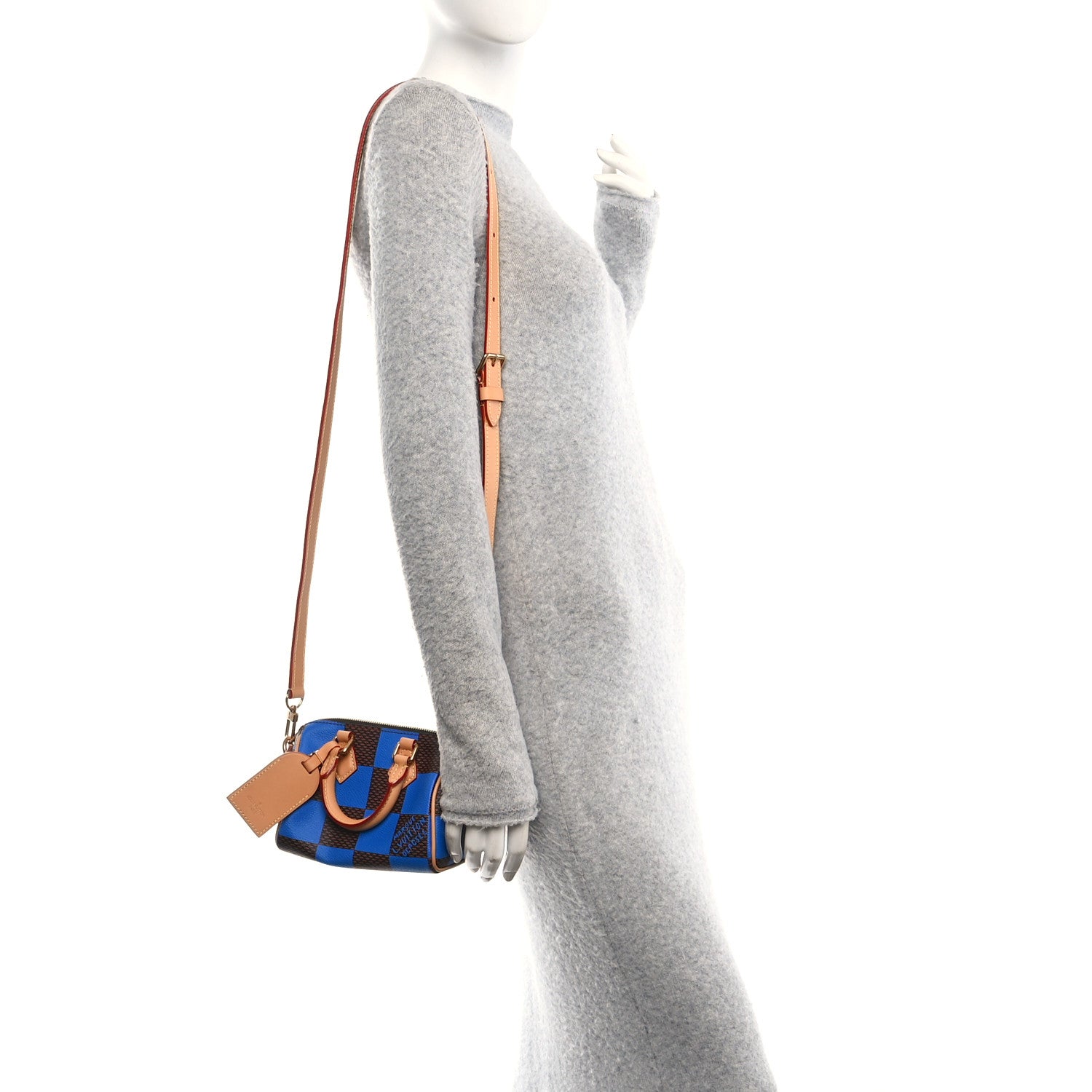 Louis Vuitton Damier Pop Speedy Bandouliere 18 Blue 2 of 9