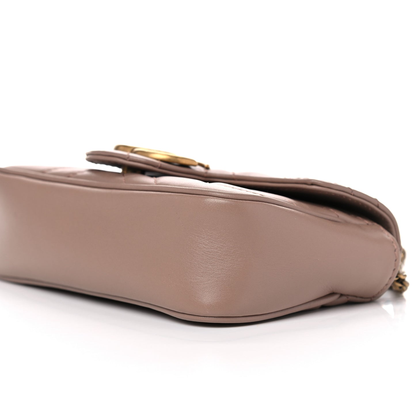 Calfskin Matelasse Super Mini GG Marmont Shoulder Bag Porcelain Rose