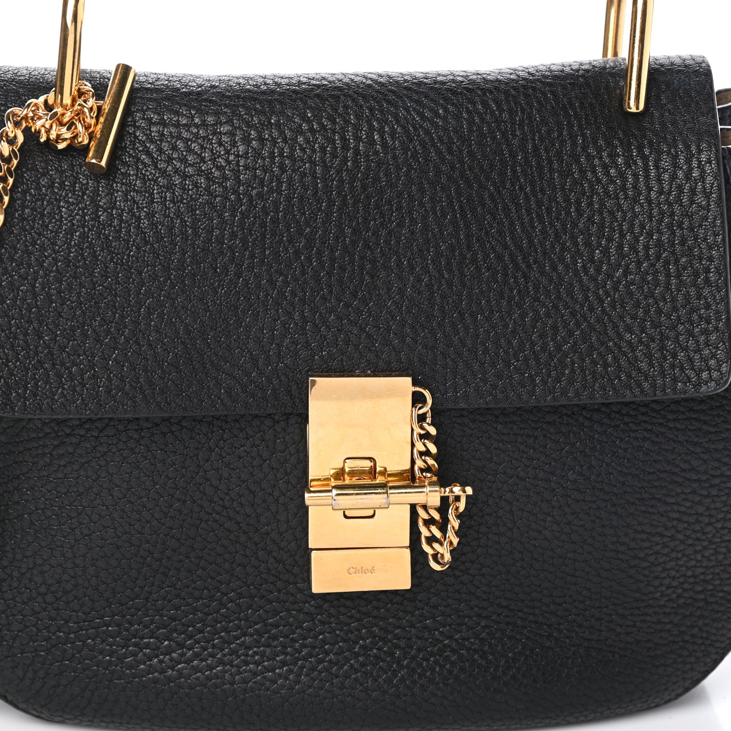 Chloe Grained Lambskin Mini Drew Shoulder Bag Black 7 of 9