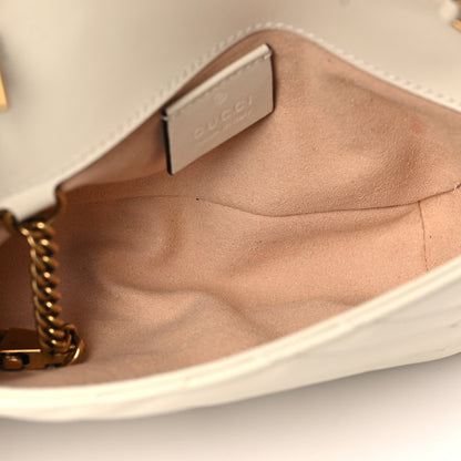 Gucci Calfskin Matelasse Super Mini GG Marmont Shoulder Bag White 5 of 10