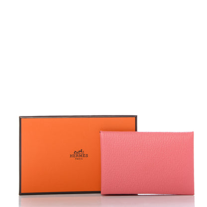 Hermes Chevre Mysore Calvi Card Case Rose Ete 10 of 10