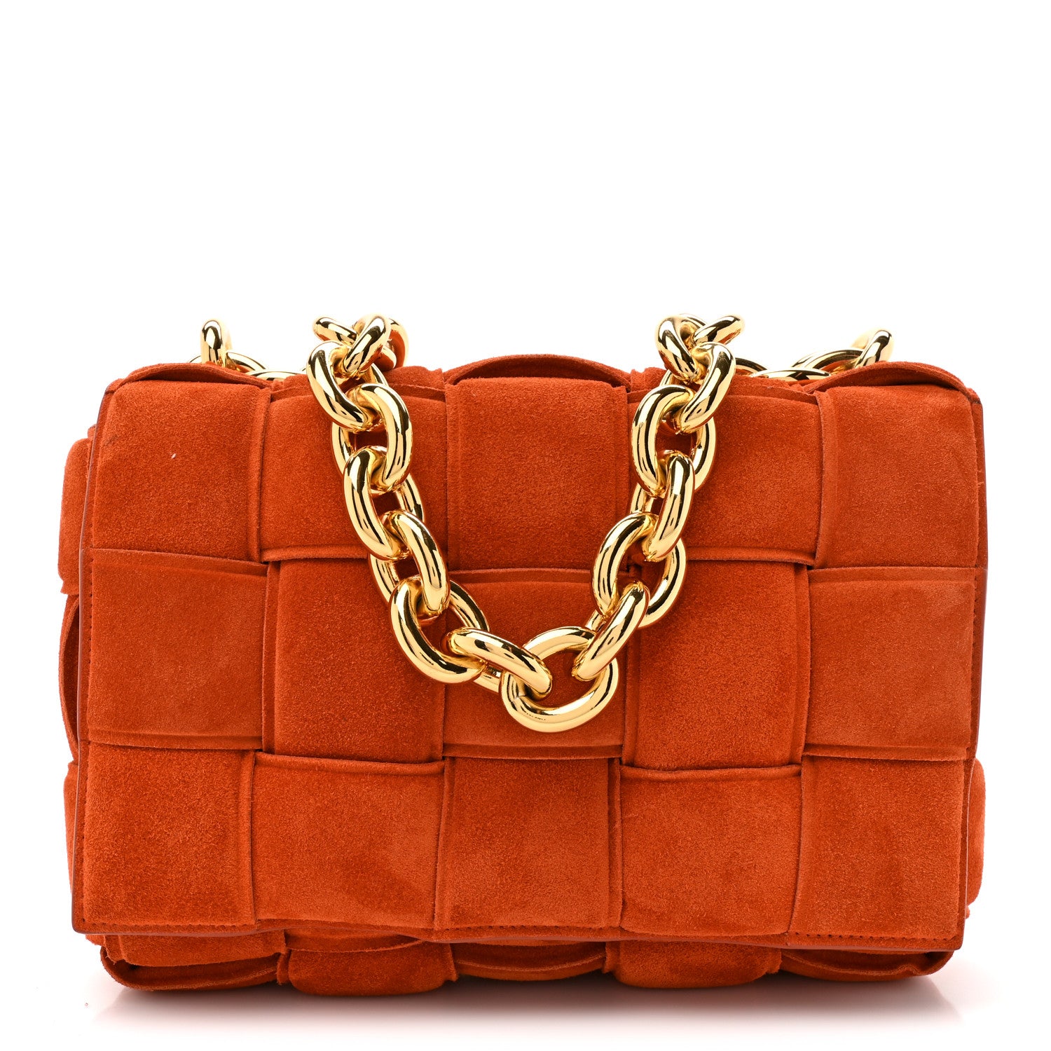 Bottega Veneta Suede Maxi Intrecciato Padded Chain Cassette Crossbody Bag Maple 1 of 13
