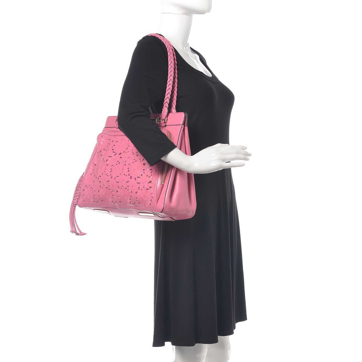 Valentino Garavani Vitello Lace Demetra Satchel Pink 2 of 17