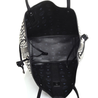 MCM Visetos Medium Liz Reversible Shopper Tote Black 9 of 15