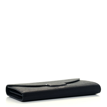 Celine Grained Calfskin Large Trotteur Multifunction Flap Wallet Black 4 of 9