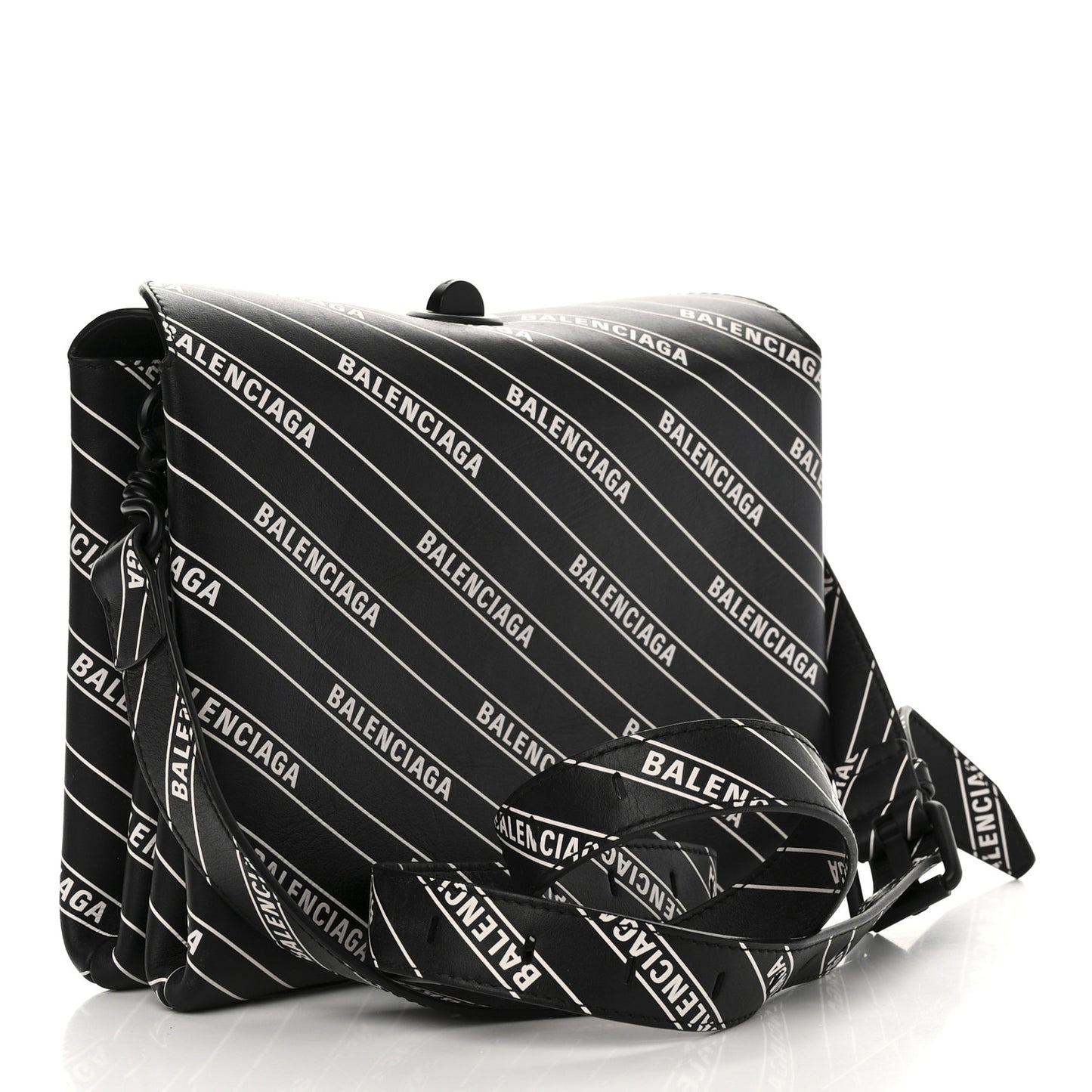 Calfskin All Over Logo Flap S Bag Black