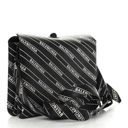 Balenciaga Calfskin All Over Logo Flap S Bag Black 3 of 19