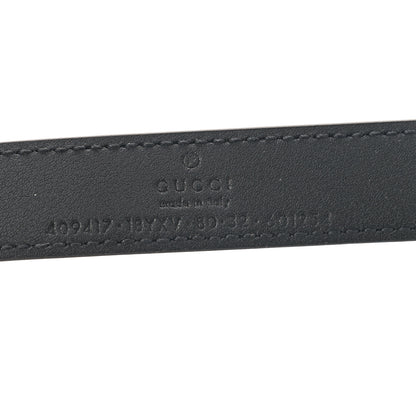 Gucci Azalea Calfskin Enamel Monochrome Double G 20mm Belt 80 32 Black 3 of 3