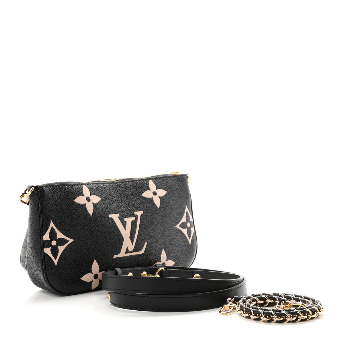Louis Vuitton Empreinte Monogram Giant Multi Pochette Accessories Black Beige 2 of 8