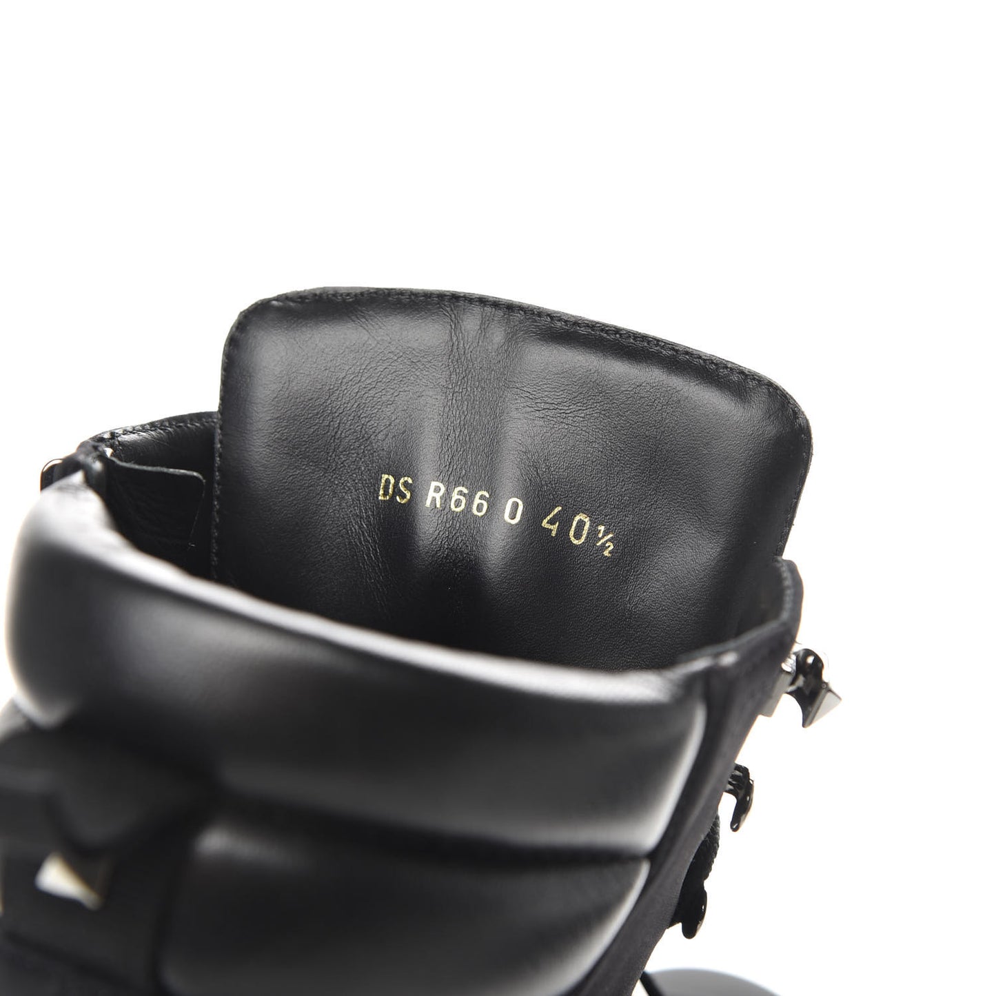 Suede Cap Toe Rockstud Combat Boots 40.5 Black