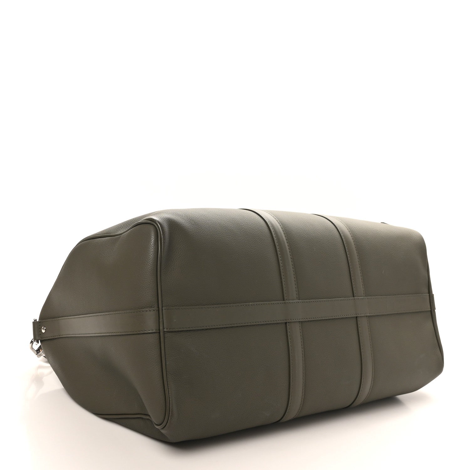 Louis Vuitton Grained Calfskin Aerogram Keepall Bandouliere 50 Khaki 3 of 10