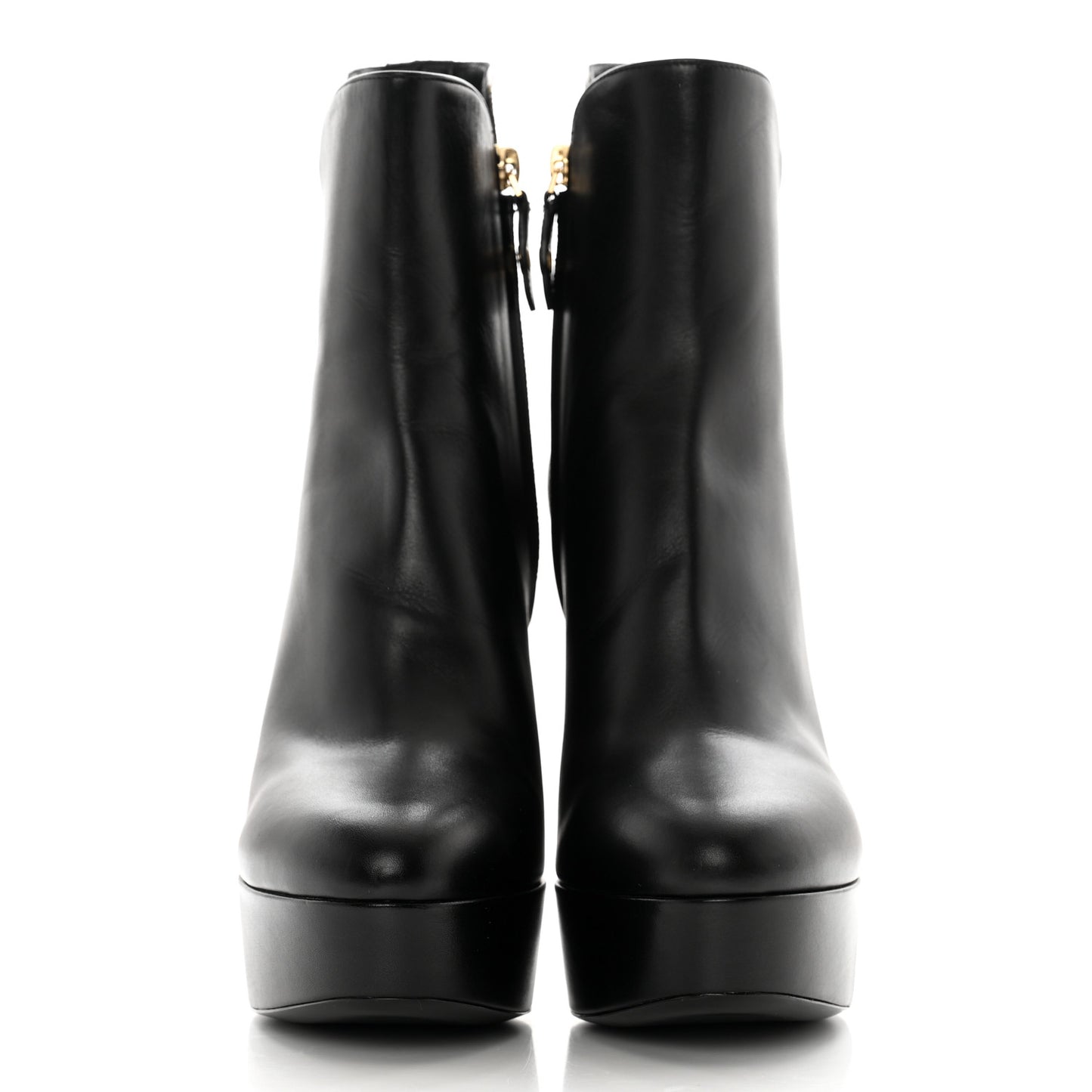 Calfskin Monogram Afterglow Platform Ankle Boots 39 Black