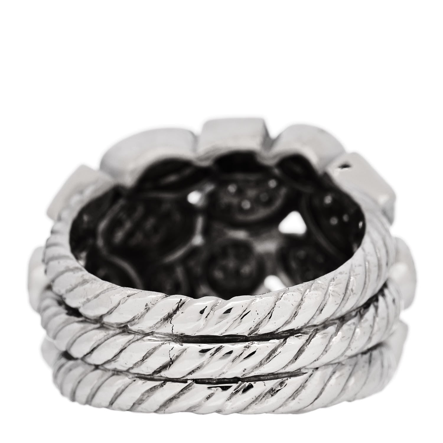 David Yurman Sterling Silver Diamond Confetti Ring 60 9 3 of 5