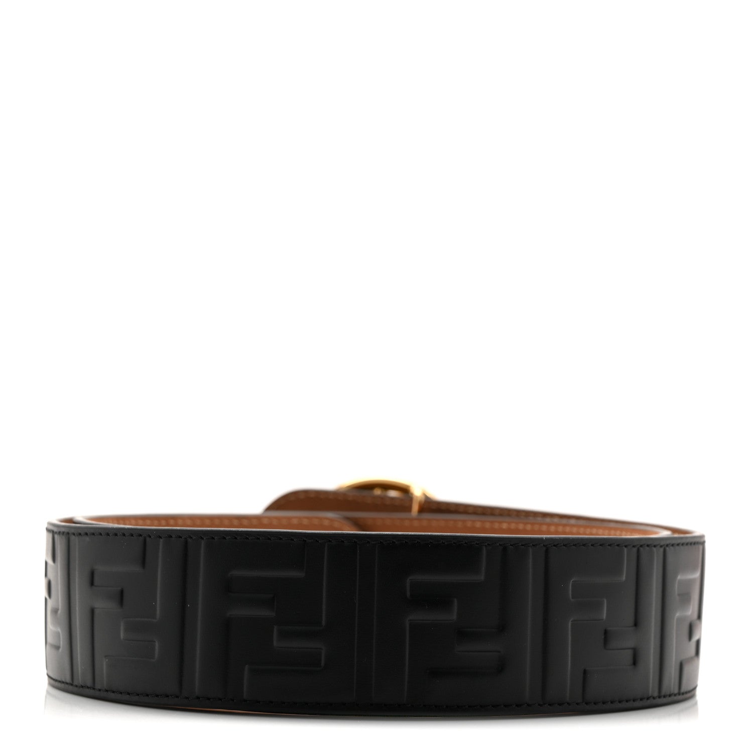 Fendi Calfskin F is Fendi FF 1974 Embossed Belt 85 34 Black 2 of 5