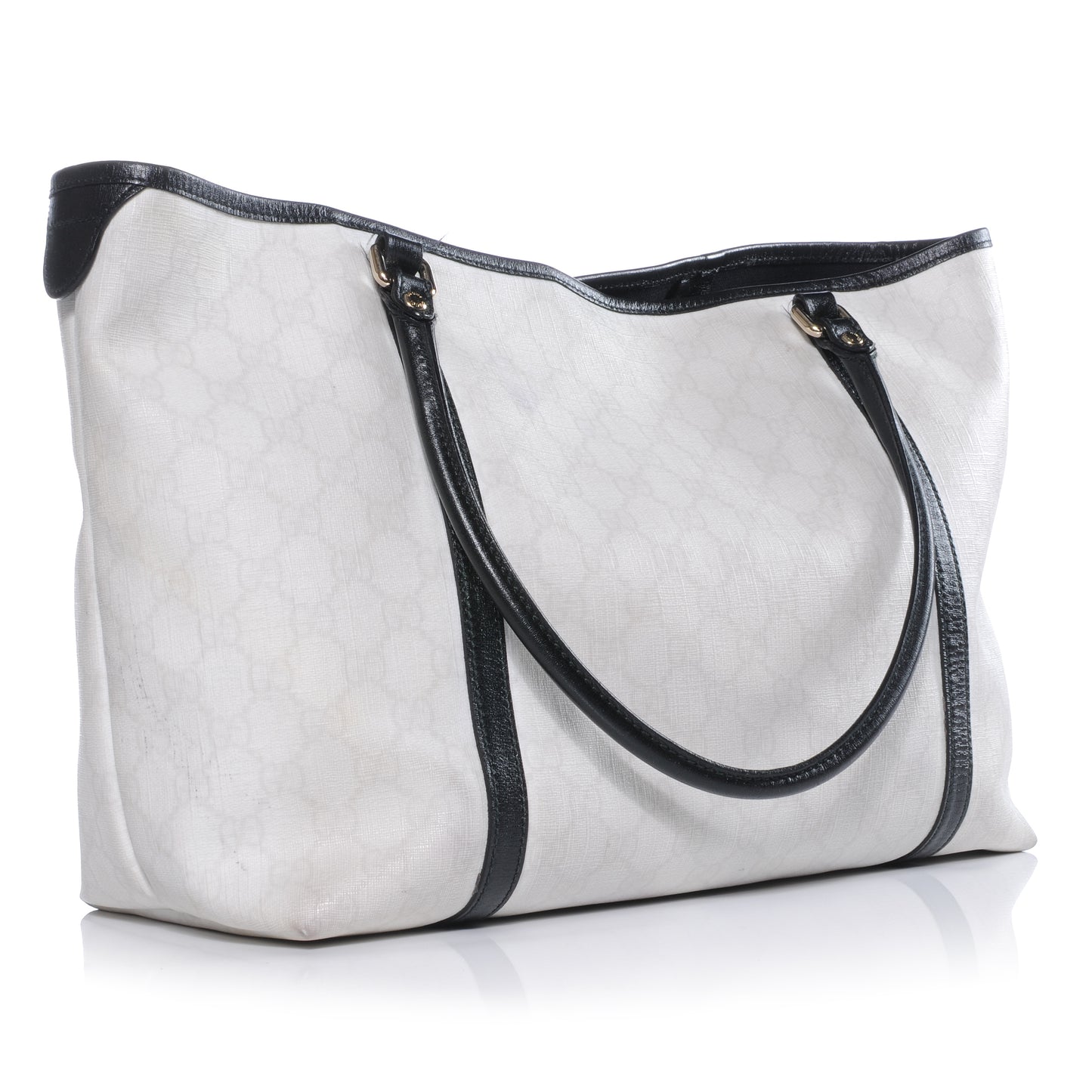 GG Plus Monogram Medium Joy Tote White