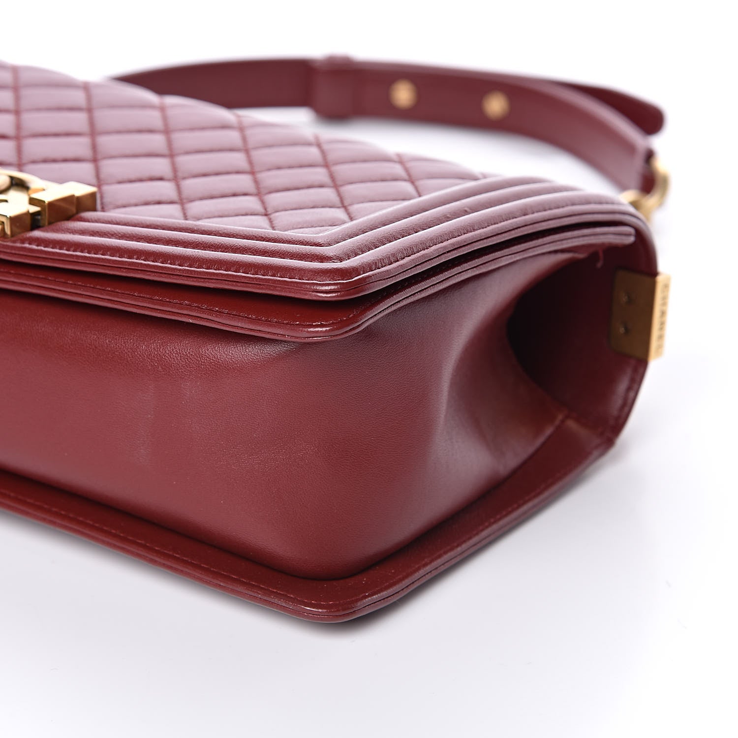 Chanel Lambskin Quilted Medium Boy Flap Burgundy 9 of 12