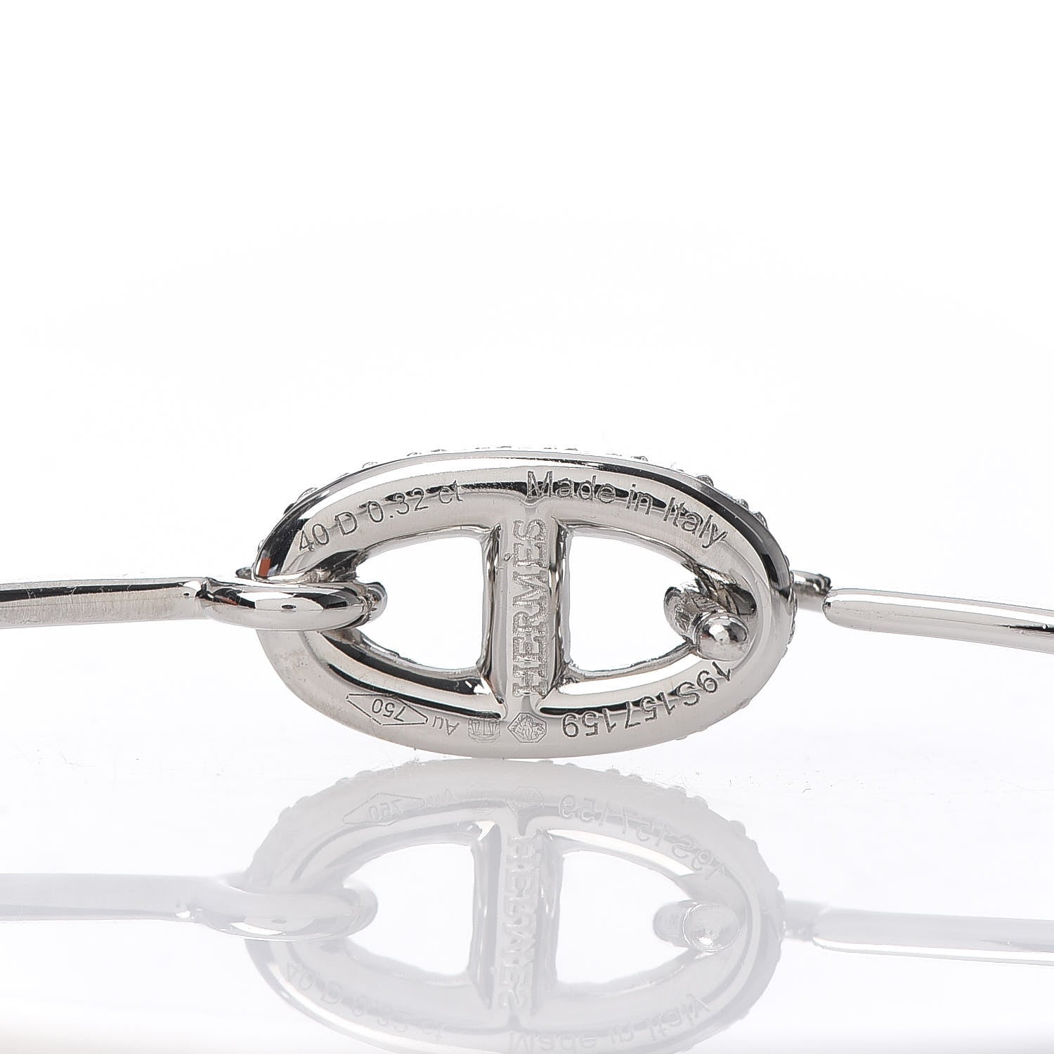 Hermes 18K White Gold Diamond PM Ronde Chaine d'Ancre Bracelet ST 4 of 4