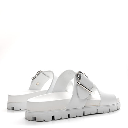 Prada EVA Rubber Double Strap 20mm Fussbett Sandals 40 White 5 of 9
