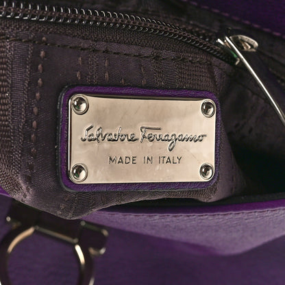 Salvatore Ferragamo Grained Calfskin Sofia Satchel Mirtillo 6 of 8