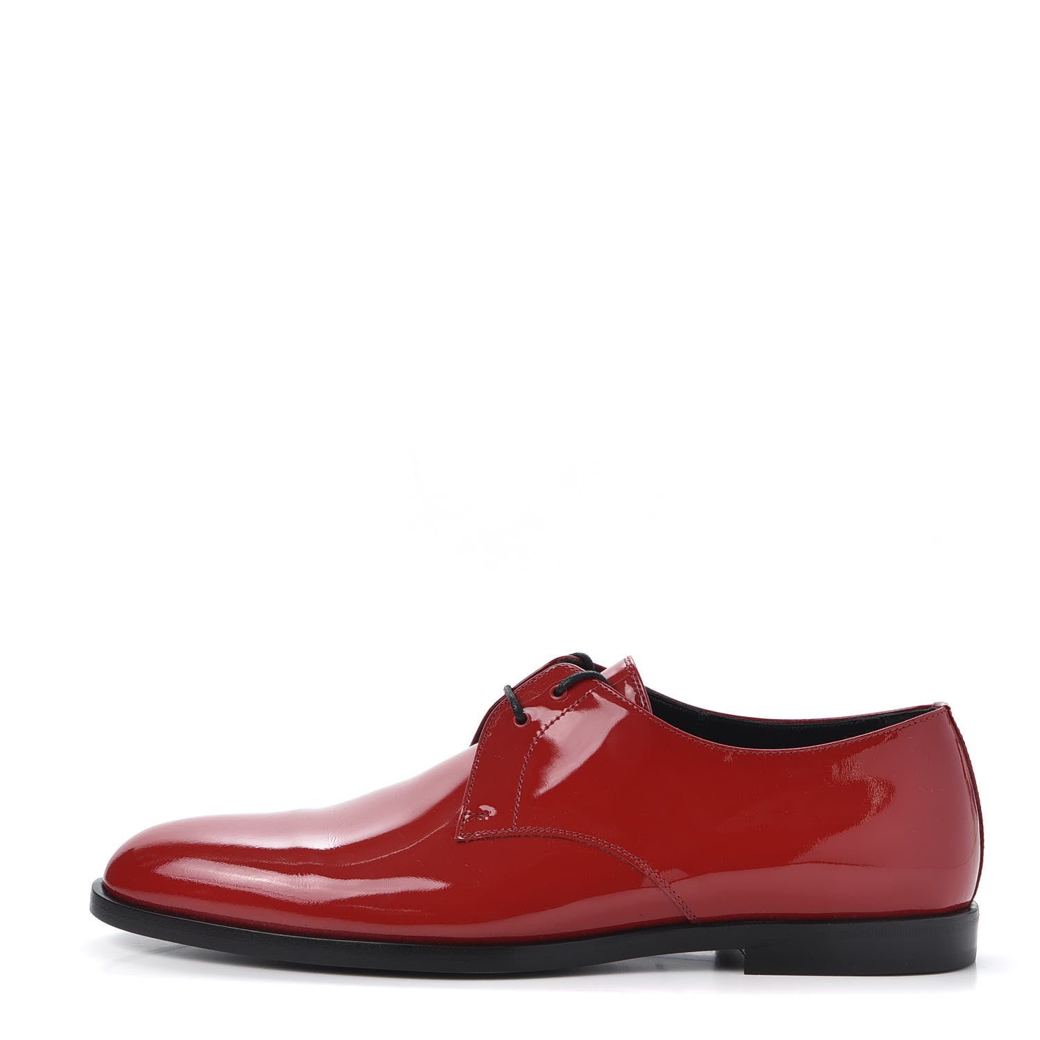 Saint Laurent Patent Calfskin Mens Smoking 15 Derby Lace Up Shoes 41 Red 1 of 10