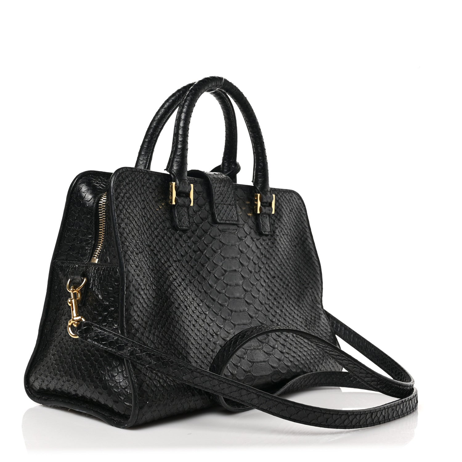 Saint Laurent Python Calfskin Embossed Monogram Baby Cabas Black 3 of 8