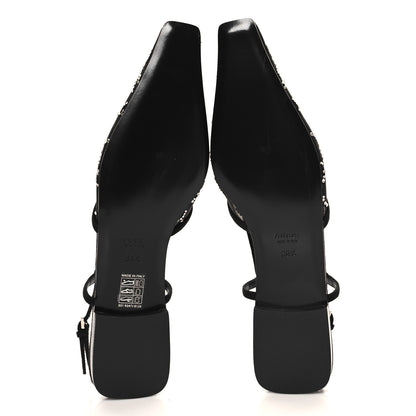Gucci Tela Retino Kid Scamosciato Crystal GG Monogram Square Demi Ballet Flats 38.5 Black 6 of 9
