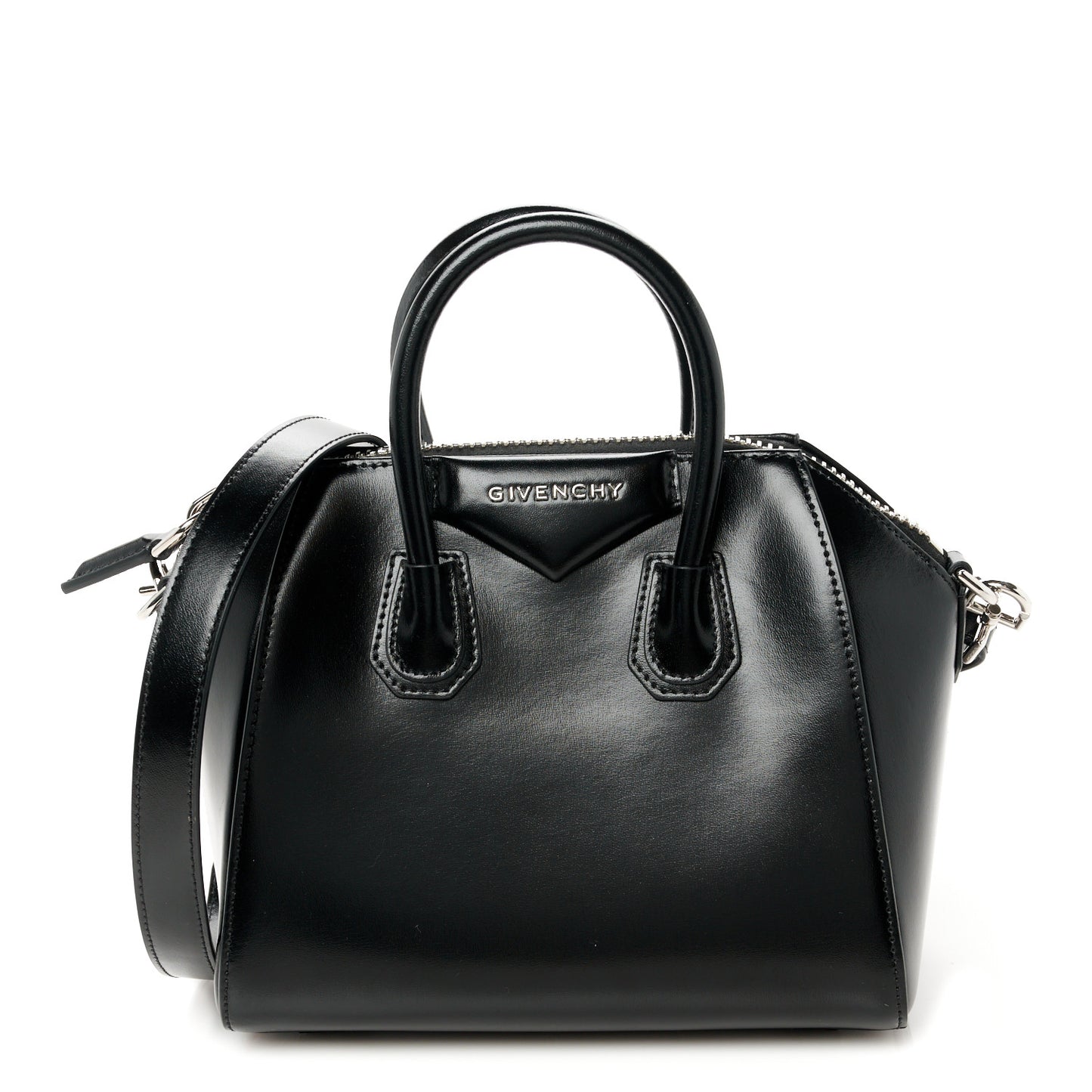 Shiny Lord Calfskin Mini Antigona Black