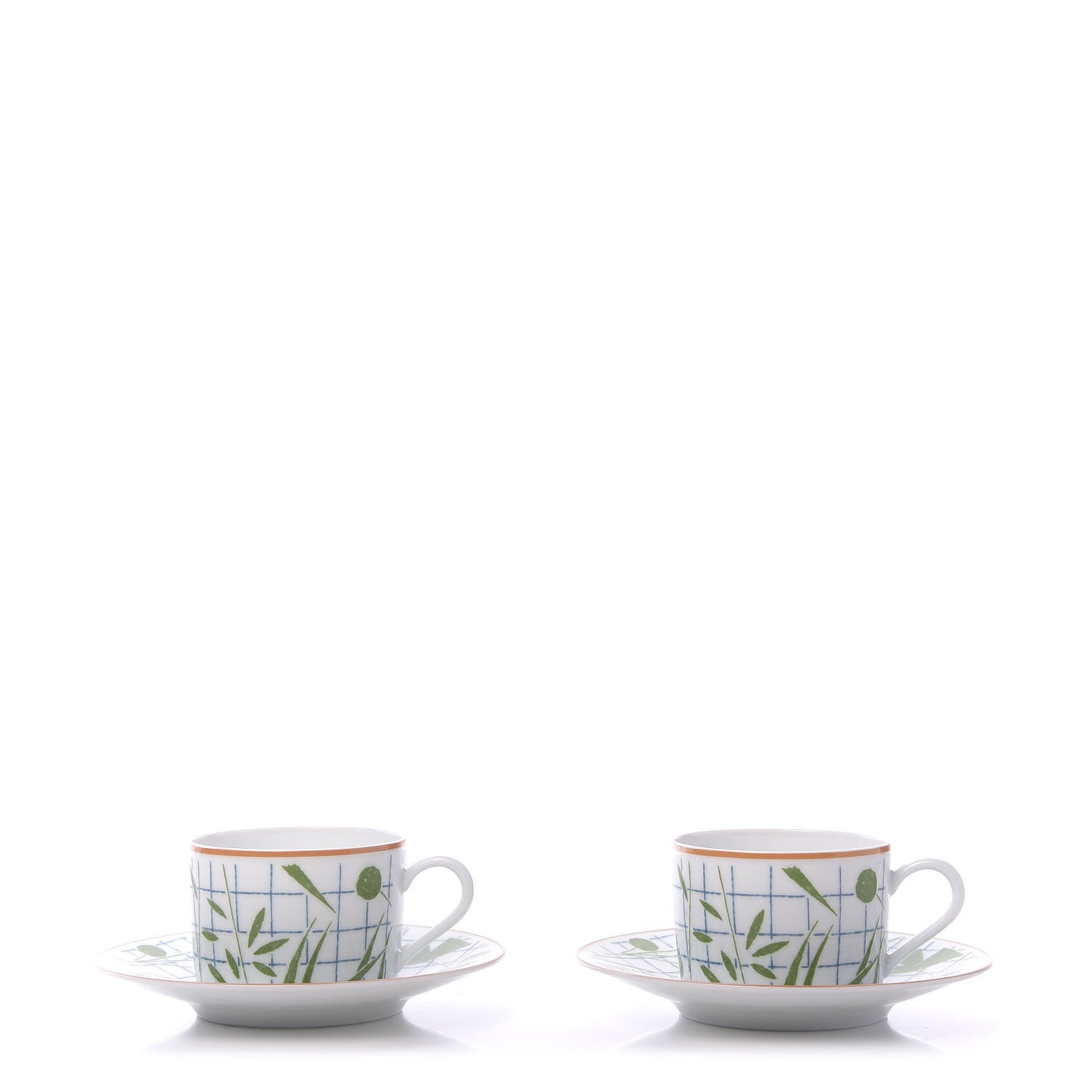 Hermes Porcelain A Walk In The Garden Tea Cup And Saucer Set Of 2 1 of 9
